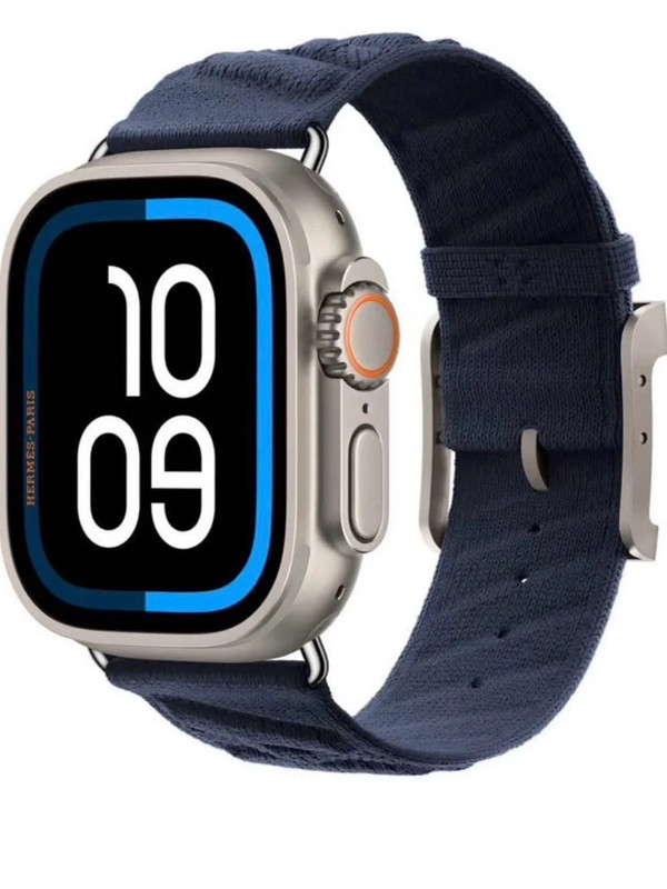 Apple Watch Hermès Ultra 49mm Bleu Nuit En Mer - Navy Blue Watch Band
