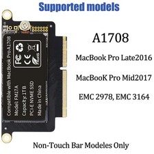 1TB NVME SSD for MacBook Pro A1708 2016-2017