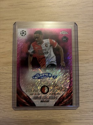 Antoni Milambo RC 71/250 Pink Shimmer Auto 2023-24 Topps Chrome UCC Feyenoord