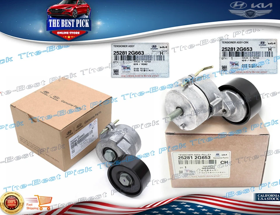 ⭐OEM⭐ BELT TENSIONER SET FOR 2011-2016 HYUNDAI SONATA + OPTIMA HYBRID 252812G663 - Image 2 of 4