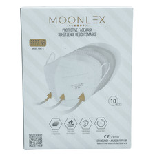 10x FFP2 Mask - 5 Layer, Mouth Cover, Respiratory Protection, Corona Mask - MOONLEX