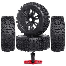 Pre-glued Rc 18 Scale Off Road Car Buggy Rc Tires And Wheels 17mm Hex For Ar...