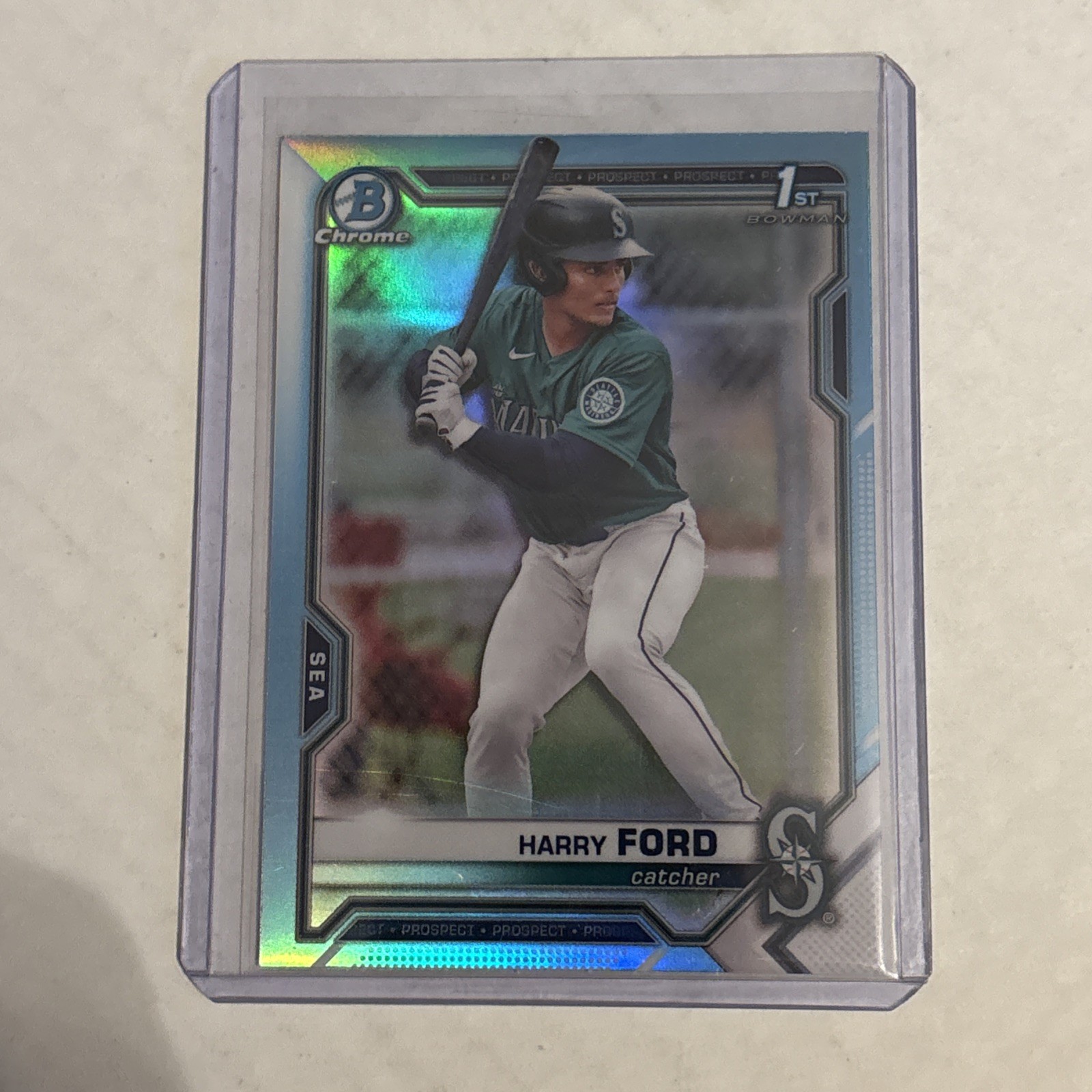 Harry Ford 2021 Bowman Chrome 1st Sky Blue Refractor Mariners