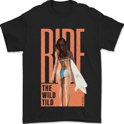 Surfen Ride The Wild Tild Surfer Herren T-Shirt 100% Baumwolle