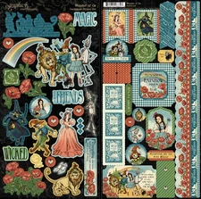 Graphic45 WONDER OF OZ CARDSTOCK STICKER SET scrapbooking