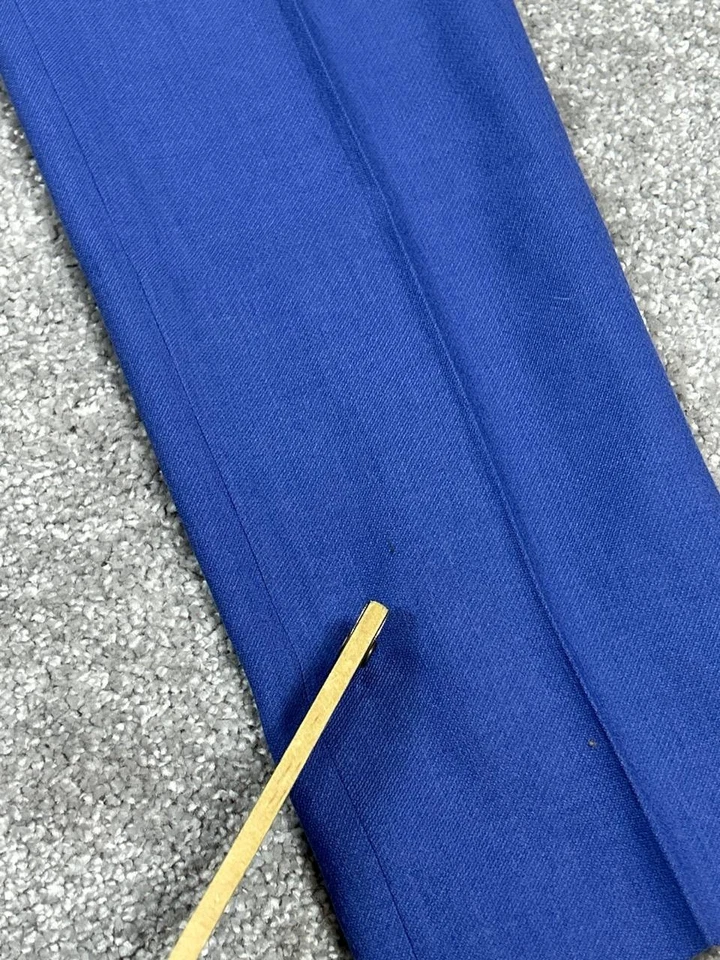 Pantalones de vestir Reiss para mujer 4 azules de lana tiro medio pierna recta negocios formales Foto 3 de 4