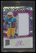 2020 Spectra Joshua Kelley Radiant Rookie Patch Signatures Neon Purple #/35