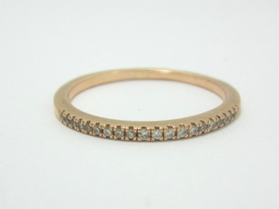 BEAUTIFUL LADIES 14 ROSE GOLD DIAMOND WEDDING BAND/RING .0525CT.      1.7G
