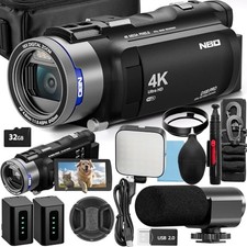 4K Video Camera Camcorder Ultra 48MP Vlogging Camera for YouTube,16X Black