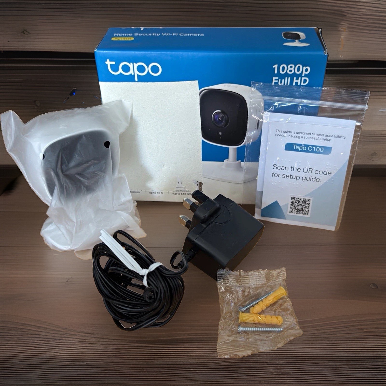 TP-Link Tapo C100 1080p Wi-Fi Camera Night Vision 2-Way Audio Alexa Google