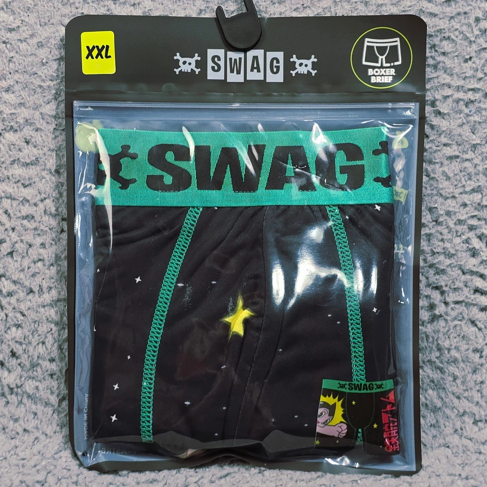 Calzoncillo boxer Astro Boy para hombre 2XL XXL negro rojo SWAG ropa interior dibujos animados divertidos nuevo con etiquetas Foto 2 de 4