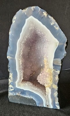 Amethyst Geode Cathedral Blue Agate Polished 18lbs  11'' EUC