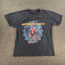 Vintage Spider-Man T-Shirt Kids Size 5/6 Black Marvel Superhero Graphic Tee