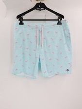 NWT johnnie-O swim trunks mens XL The Half Elastic 7" Surf Shorts flamingo print