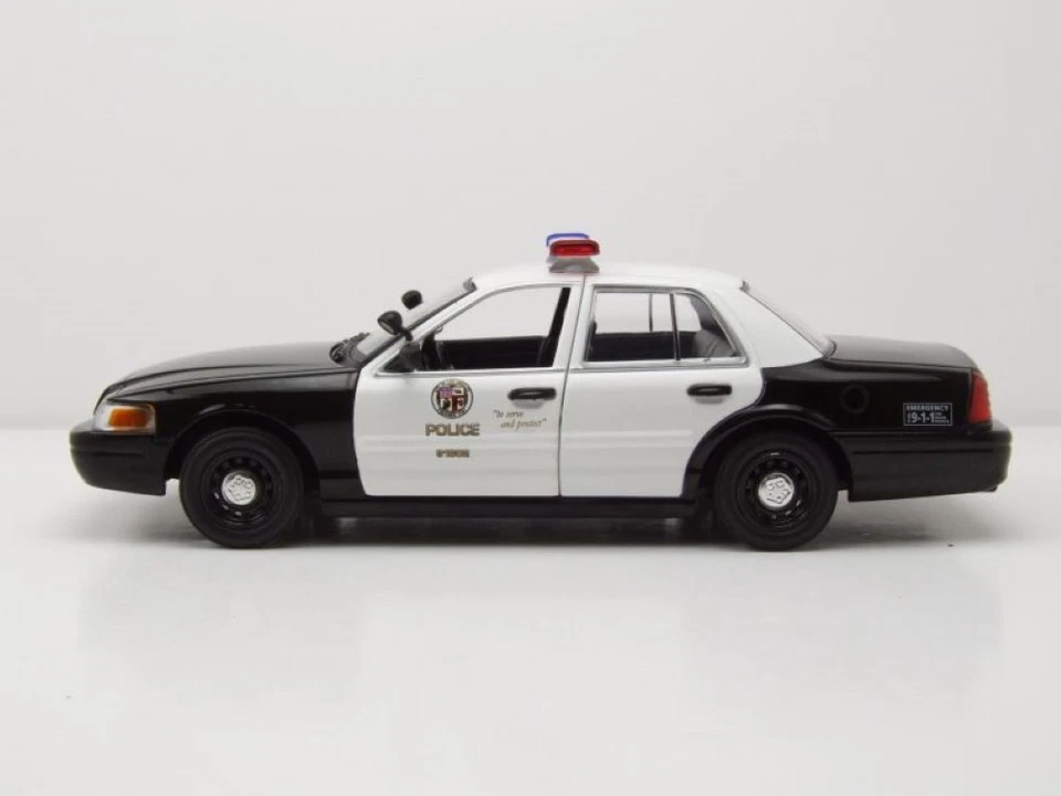 Ford Crown Victoria LAPD POLICE 2001 Noir Blanc Drive Série TV Modèle 1:24 - Photo 3/4