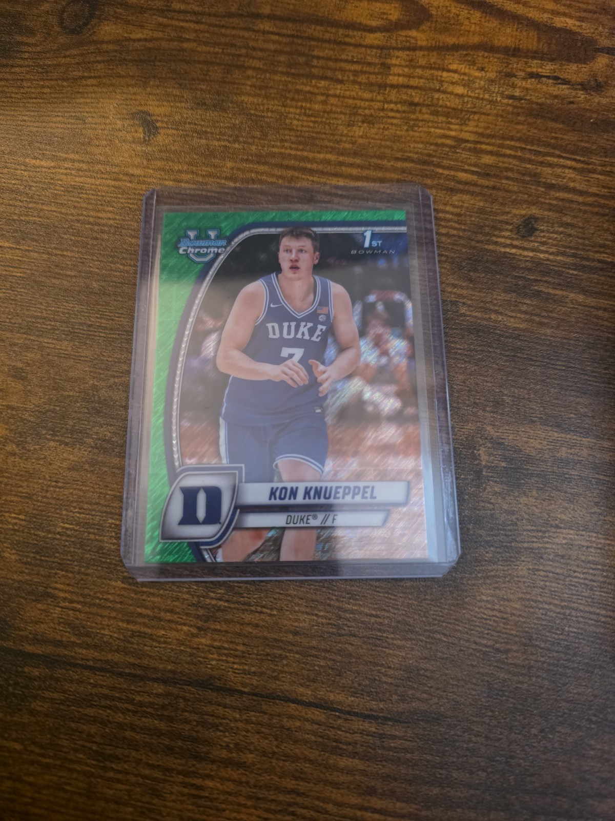 2024-25 Bowman University Chrome - Kon Knueppel #48 Green Shimmer Refractor (RC)