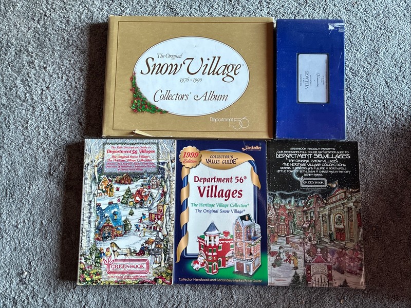 GREAT GROUP OF “RETIRED” DEPT. 56 BOOKS & VHS TAPE (SEALED) ALL NEAR EXCELLENT