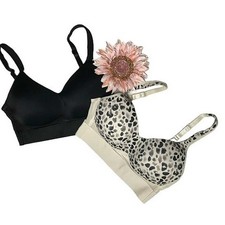 Rhonda Shear 2-pack Molded Cup Bra with Cross Back Mesh Detail MEDIUM