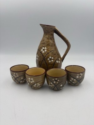 Stokes Sur La Table Sake Set 5-teilig Kanne & 4 Tassen Kirschblüte Steinzeug