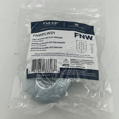 #ad #ad FNW 10 PK USS Flat Washers Zinc Plated Carbon Steel 1quot; x 2 1 2quot; OEM FNWFLWZ1 $10.99