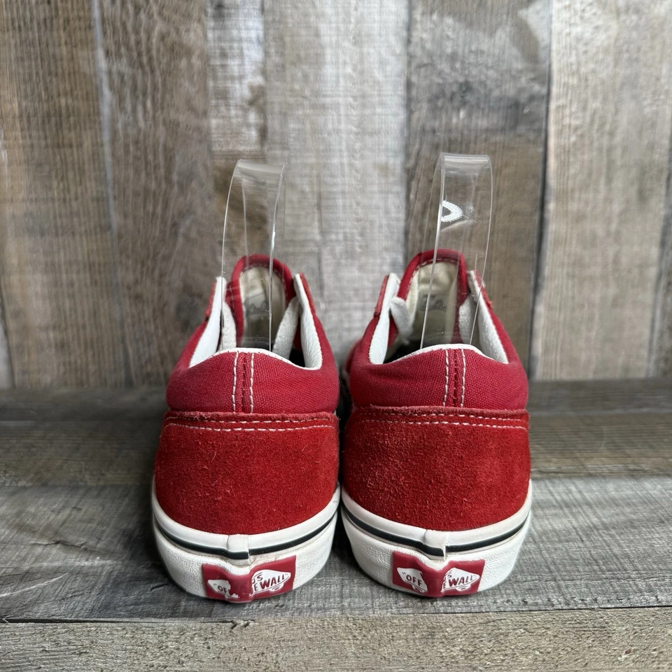 Grandes Niños Vans Taburete Antiguo Rojo Gamuza Informal Skateboarding Tenis Zapatos Talla 3 Y Foto 4 de 4