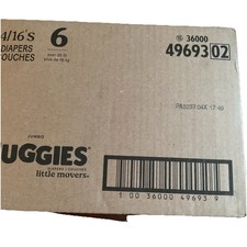 Huggies Little Movers Size 6 Fits 35 LBS 4/16 Count 64 Diapers Total