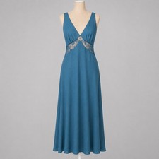Sheer Lace Babydoll Maxi Slip Dress Size XXL Teal Fairy Grunge Romantic