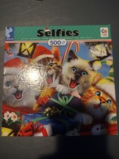 Ceaco Selfies Christmas Cats Kittens 500 Piece Jigsaw Puzzle Holiday Complete