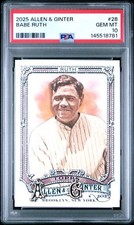 Babe Ruth 2025 Allen & Ginter #28 - PSA 10 - GEM MINT - The Great Bambino