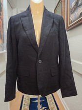 Women's Polo Ralph Lauren 100 Linen Blazer Sport Coat Jacket Size 2 Black
