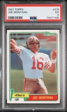 1981 TOPPS JOE MONTANA ROOKIE CARD #216 PSA 5 EX SAN FRANCISCO 49ERS HOF