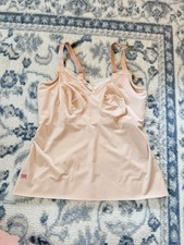 Ruby Ribbon Lumina Lace Cami 1841 Nude Beige Shapewear Tank Cami Size 44