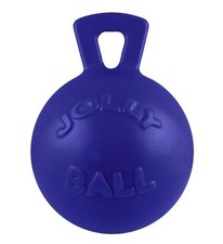 Jolly Pets Tug-N-Toss 10 inch Blue Rubber Ball with Handle Chew Toy for Dogs