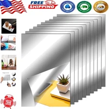 Versatile 6x9 Inch Self-Adhesive Non-Glass Mirror Tiles for Creative Home Decor
