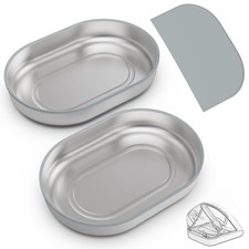2 Bowls Stainless Steel Bowl Set for Automatic Microchip Pet Feeder, Design f...