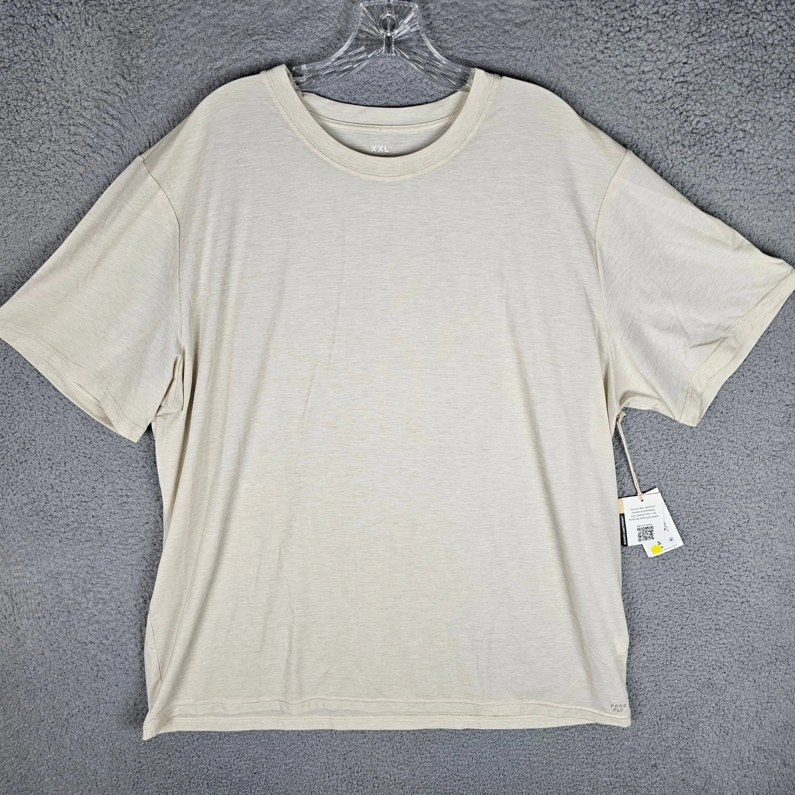 Free Fly T-Shirt Mens XXL Heather Birch Elevate Lightweight Tee MELWSS033 NWT