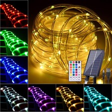 49FT Solar Rope Lights Outdoor Waterproof, 18 Colors Changing 150 LEDs Fairy ...