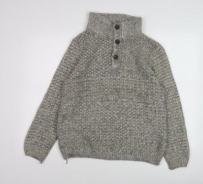 Henley-Pullover Herren UK Größe M John Lewis Grau