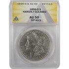 1896 O Morgan Dollar AU 50 Details ANACS Silver $1 Coin SKU:I19037