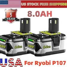 8.0Ah For RYOBI P108 18V One Plus 8.0Ah Lithium-ion Battery PACK &New Charger