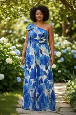 ELIZA J Women Floral Blue Gown 4