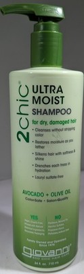 GIOVANNI 2chic Ultra Moist Shampoo for Dry, Damaged Hair, 24 oz.