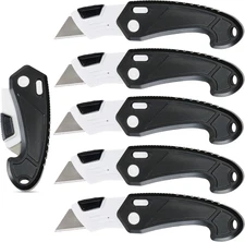 Lightweight Strong ABS Plastic Folding Utility Box Cutter (6 Pack)