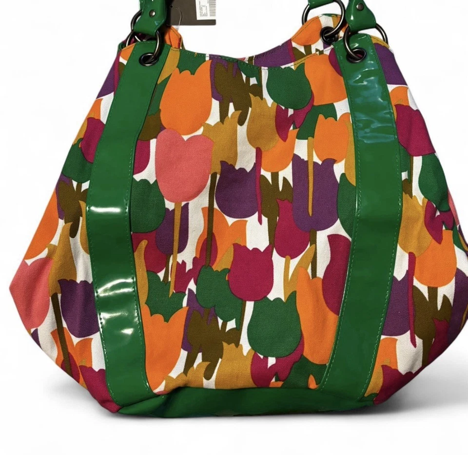 Green and Multicolored Tulip Print Shoulder Bag Brand New with Tags Never Used - Image 3 of 4