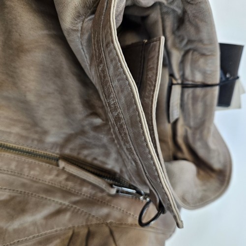 Effetto d'Italia Italian Softbrown Leather Jacket Light Brown M Men NWT - Picture 6 of 15