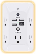 Outlet Extender with Night Light, Multi Plug Outlet, USB Wall Charger Surge Pro