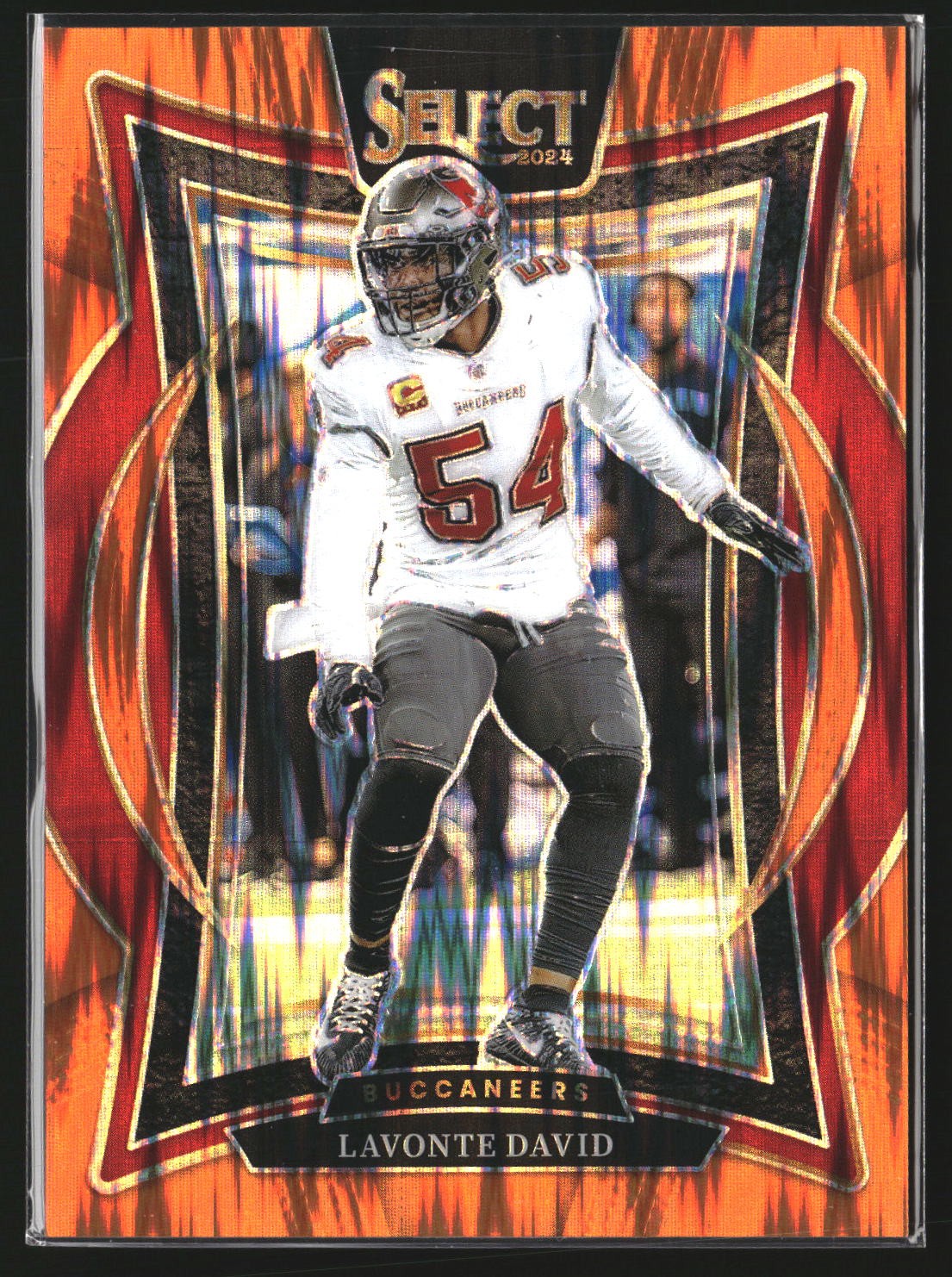 Lavonte David 2024 Panini Select 79 Orange Prizm Shock SN Tampa Bay Buccaneers