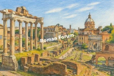 Roman Forum Coloured Pencil Art (AI GENERATED IMAGE)