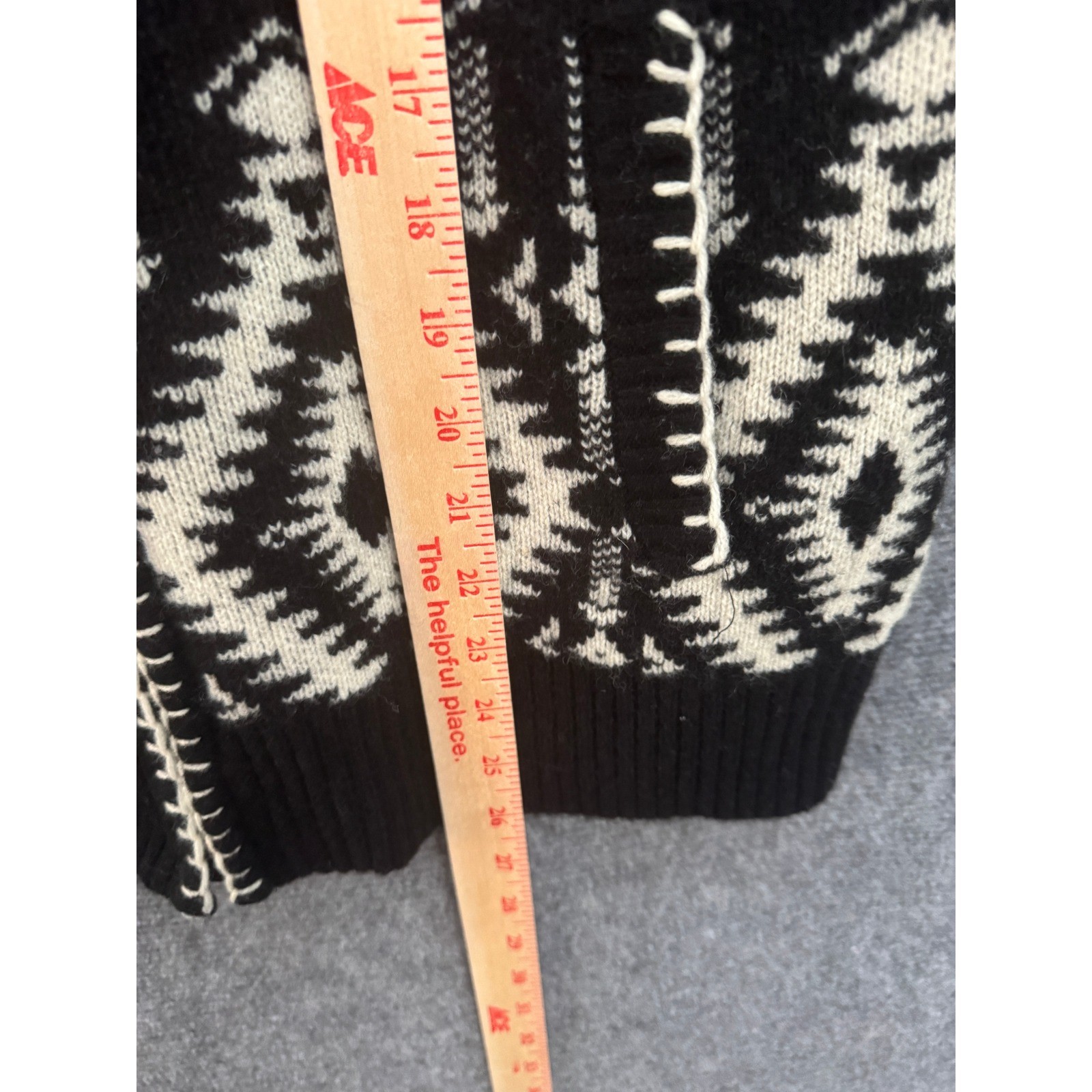 Pendleton Wool Zip Up Jacket Black White Geometri… - image 7