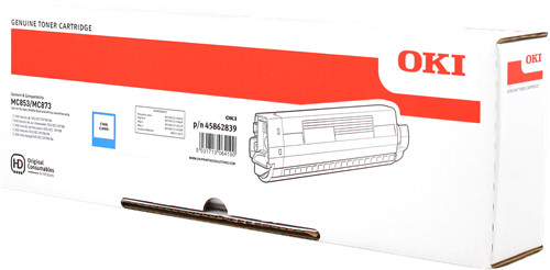 Toner cyan OKI MC853 pour remplacer votre cartouche épuisée
